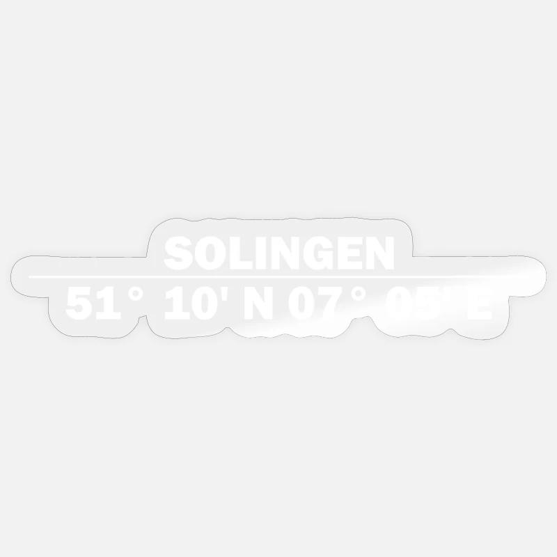 Coordonnées de Solingen - Sticker taille S (10 x 10 cm) - brillant transparent