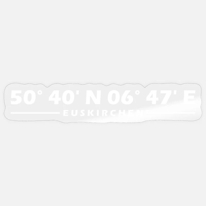 Coordonnées d’Euskirchen - Sticker taille S (10 x 10 cm) - brillant transparent