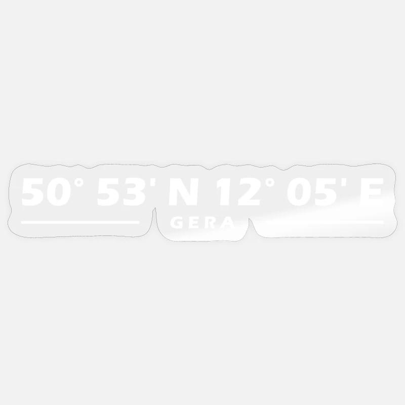 Coordonnées Gera - Sticker taille S (10 x 10 cm) - brillant transparent