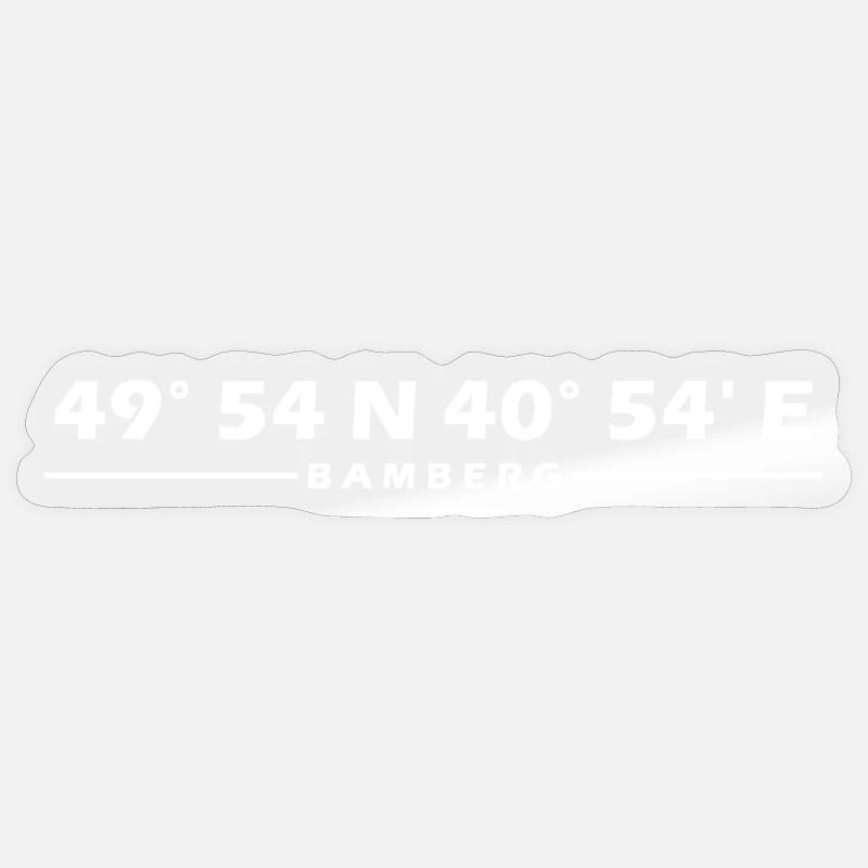 Coordonnées de Bamberg - Sticker taille S (10 x 10 cm) - brillant transparent
