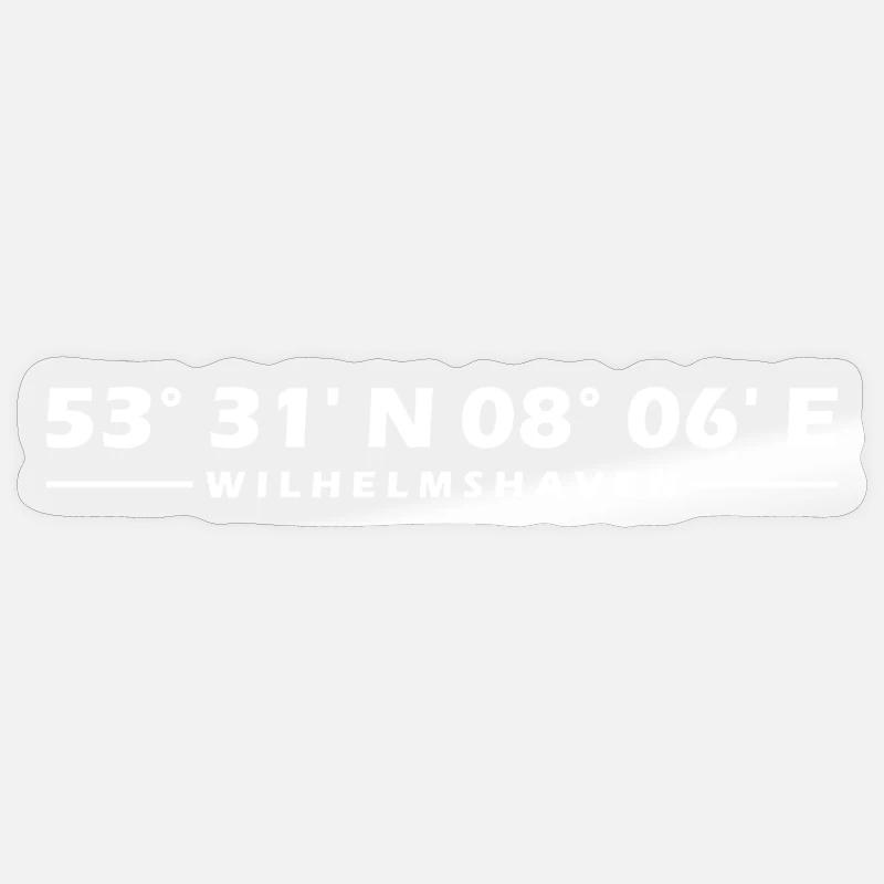 Coordonnées de Wilhelmshaven - Sticker taille S (10 x 10 cm) - brillant transparent