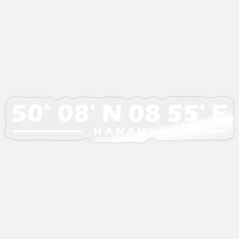 Coordonnées de Hanau - Sticker taille S (10 x 10 cm) - brillant transparent