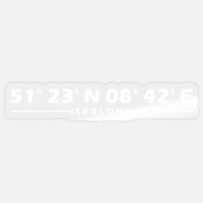 Coordonnées d’Iserlohn - Sticker taille S (10 x 10 cm) - brillant transparent
