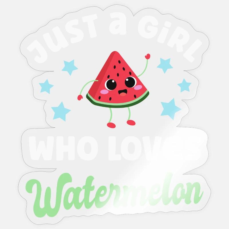Wassermelone Kawaii Melone - Sticker Größe S (10 x 10 cm) - Transparent glänzend