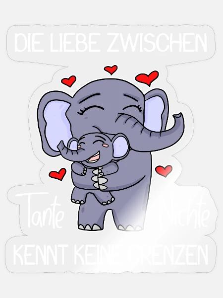 Tante und Nichte Bindung Beste Freunde Elefanten - Sticker Größe S (10 x 10 cm) - Transparent glänzend