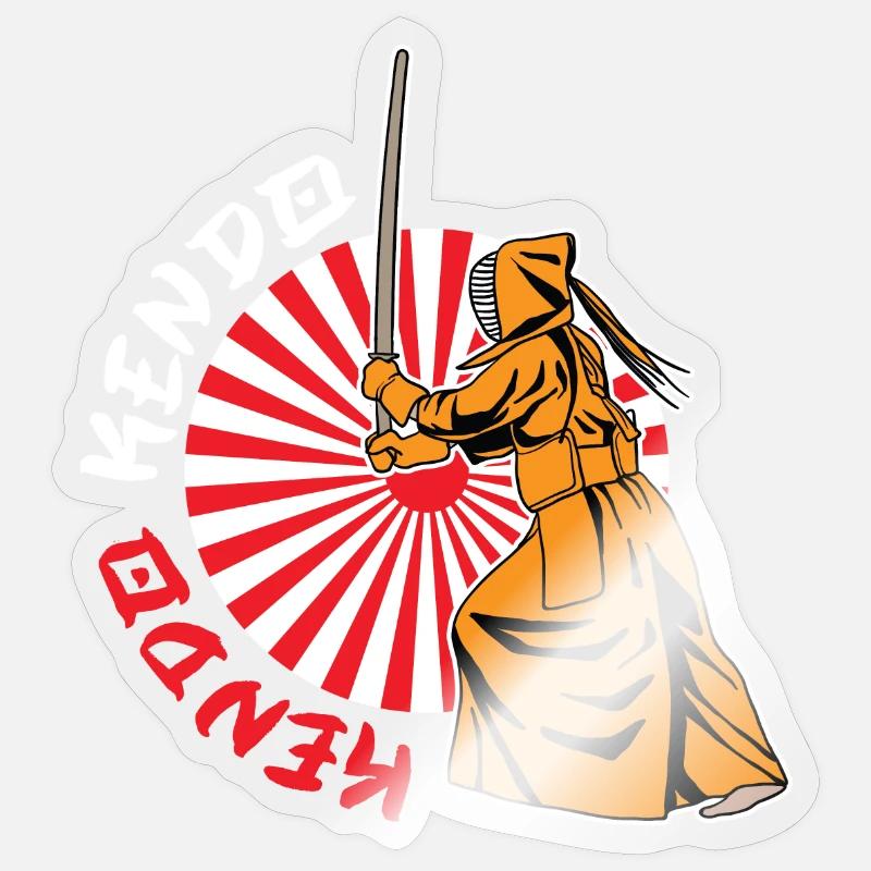 Kendo - Sticker taille S (10 x 10 cm) - brillant transparent