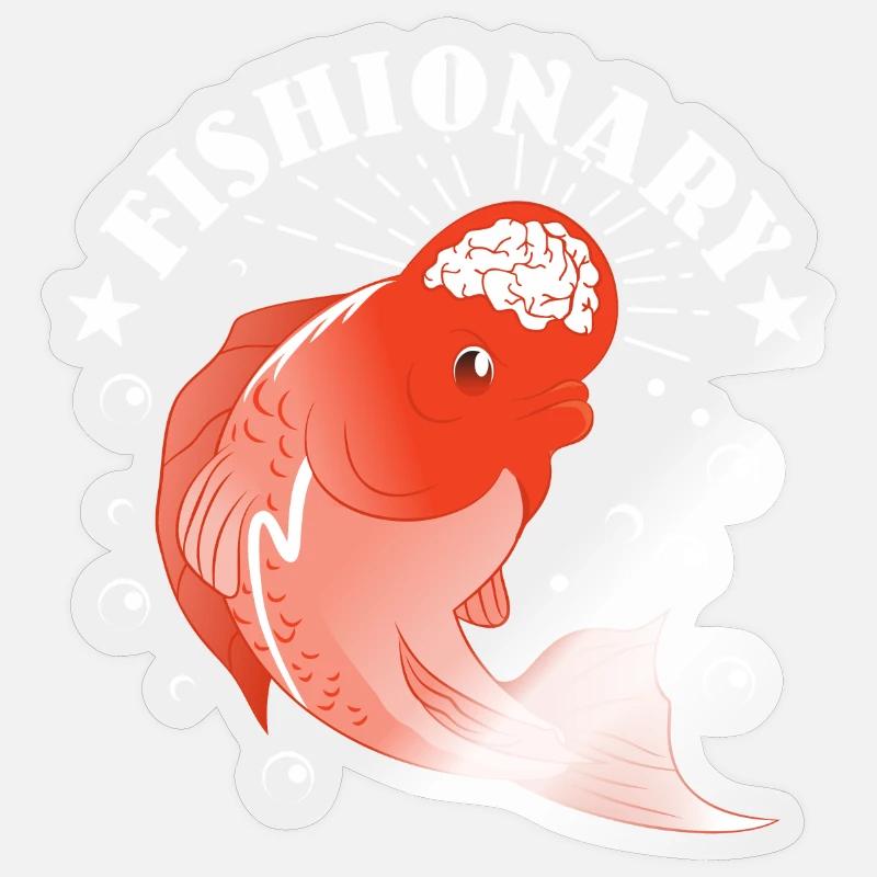 Smart fish - Sticker size S (10 x 10 cm) - transparent glossy