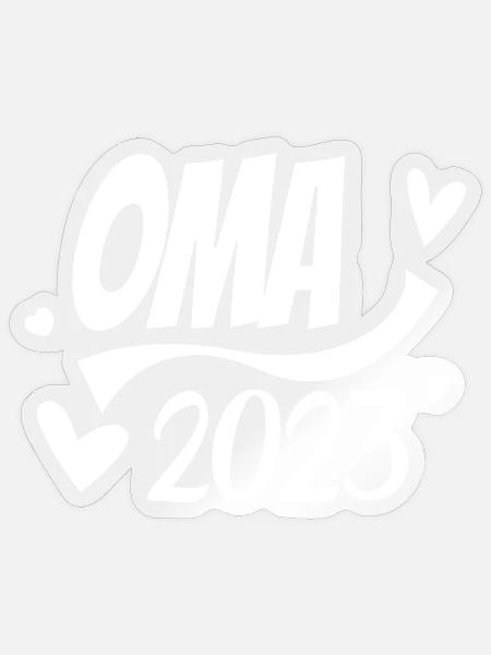 Oma 2023 - Werdende Oma 2023 - Sticker Größe S (10 x 10 cm) - Transparent glänzend