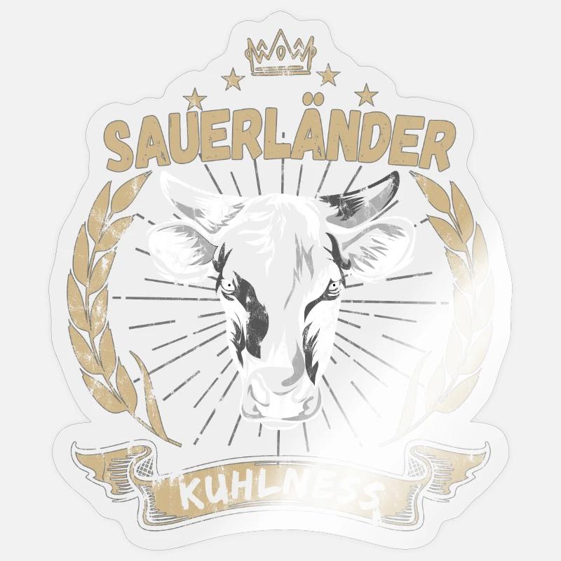 Sauerländer kuhlness - Sticker Größe S (10 x 10 cm) - Transparent glänzend