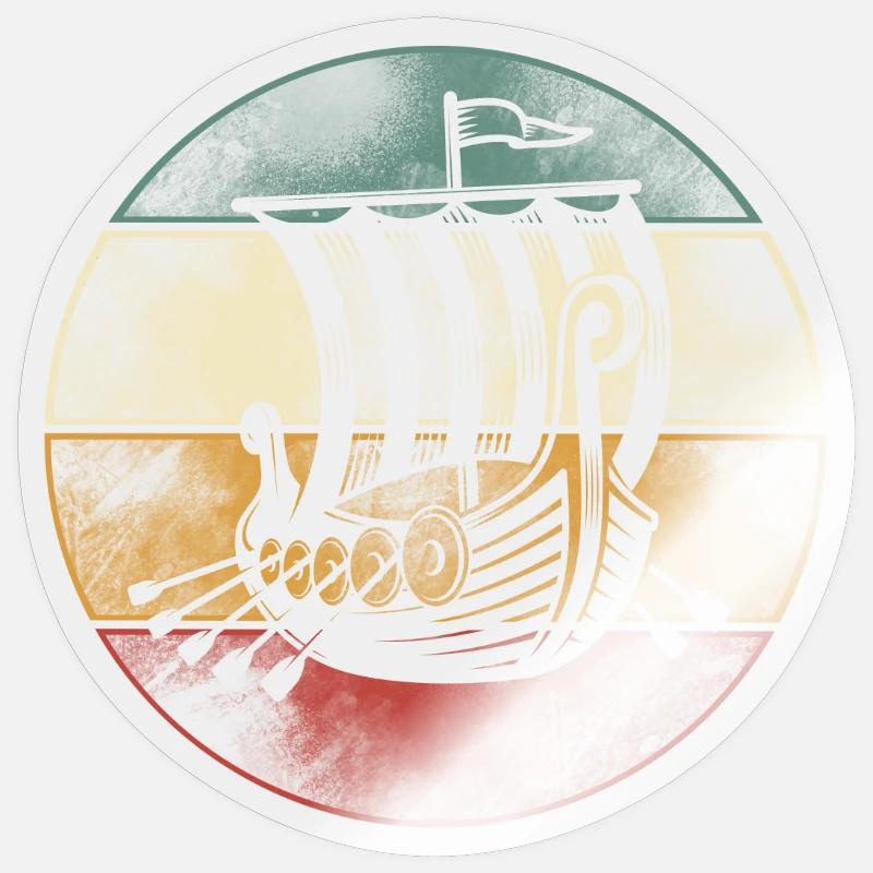 Wikinger Boot, Drachenboot Langschiff Sticker Größe S (10 x 10 cm)