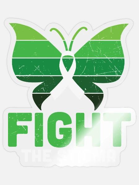 Fight The Stigma Butterfly Mental Health - Sticker Größe S (10 x 10 cm) - Transparent glänzend