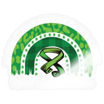 Mental Health Awareness Regenbogen Grün - Sticker Größe S (10 x 10 cm) - Transparent glänzend - Vorne