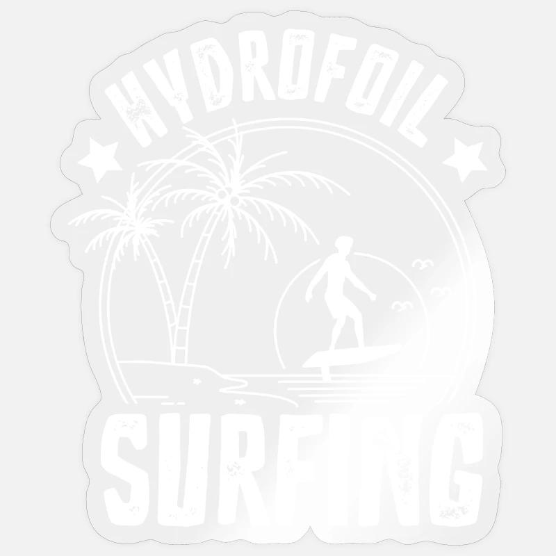 Hydroptère Surf Surf Surfer Hydroptère Surfen - Sticker taille S (10 x 10 cm) - brillant transparent