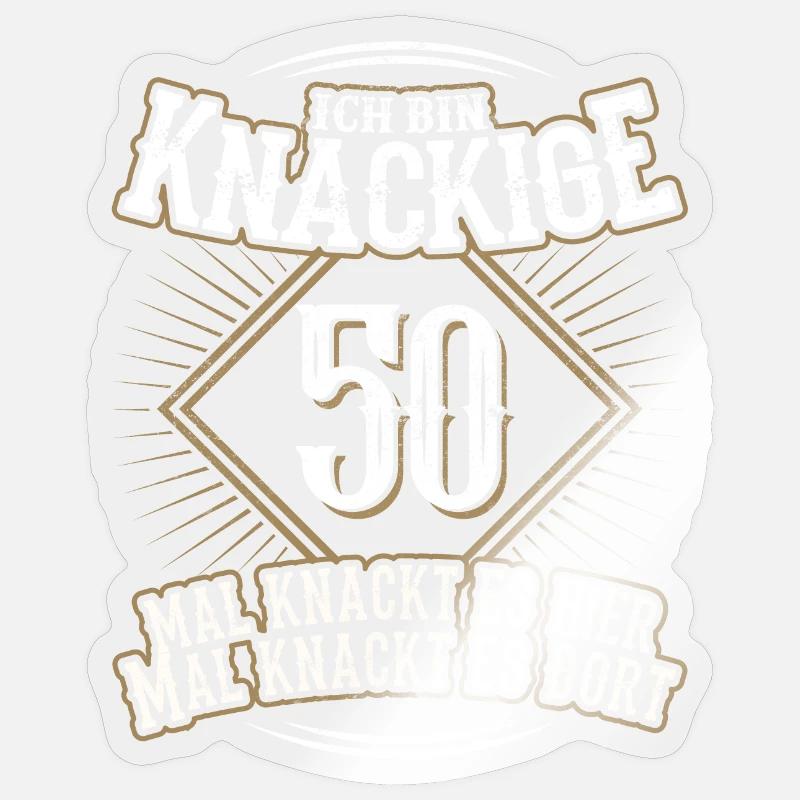 50. Geburtstag Lustig Geschenk - Sticker Größe S (10 x 10 cm) - Transparent glänzend