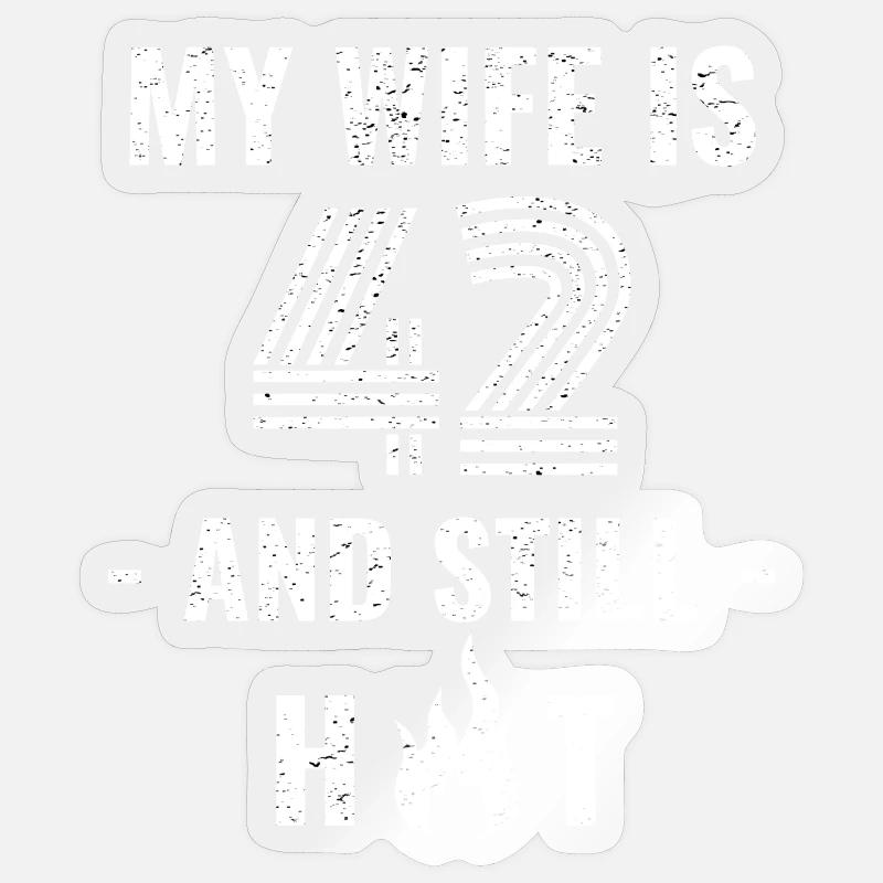 42 Jahre Geburtstag Ehefrau Geschenk - Sticker Größe S (10 x 10 cm) - Transparent glänzend