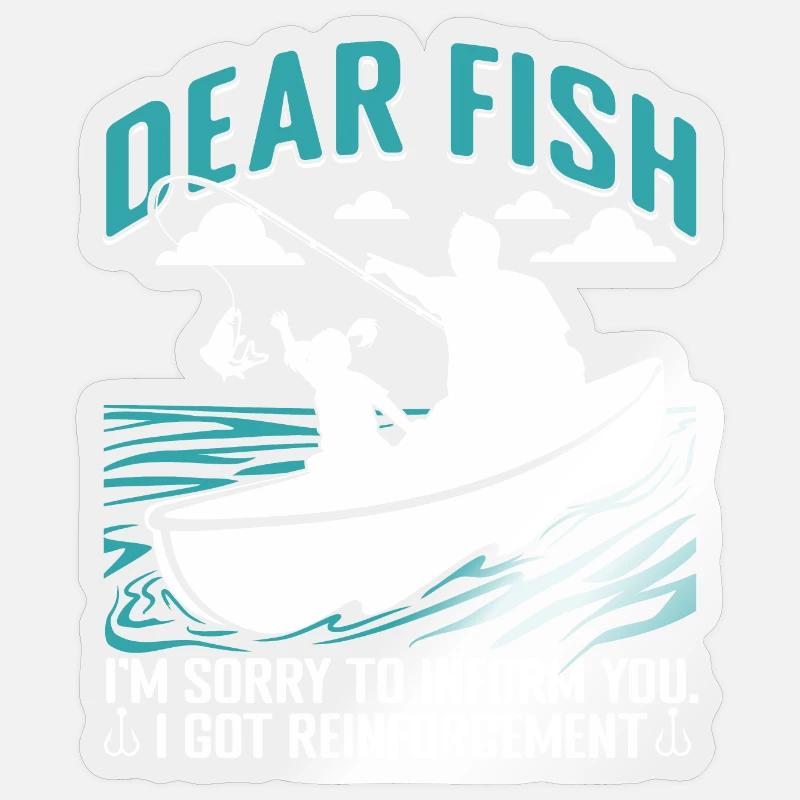 Pêche - Sticker taille S (10 x 10 cm) - brillant transparent