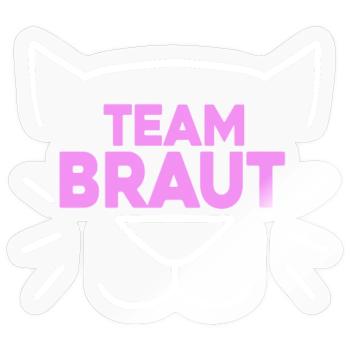 Team Braut Hochzeitsfeier Katze - Sticker Größe S (10 x 10 cm) - Transparent glänzend - Vorne