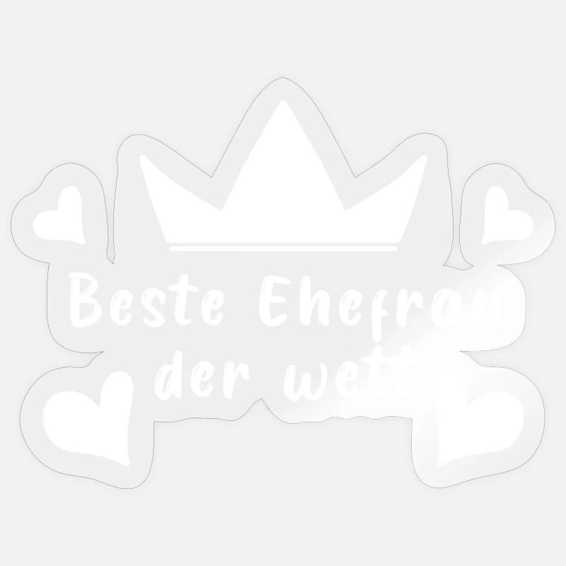 Beste Ehefrau der Welt - Sticker Größe S (10 x 10 cm) - Transparent glänzend