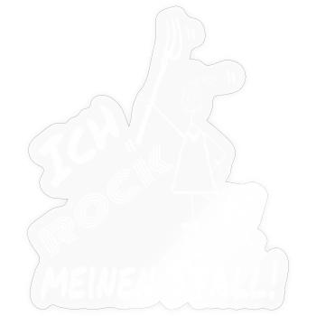 Frau Mistgabel Stall witzig - Sticker Größe S (10 x 10 cm) - Transparent glänzend - Vorne