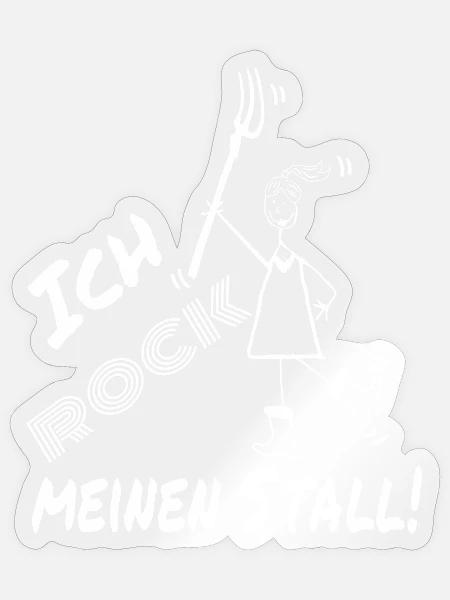 Frau Mistgabel Stall witzig - Sticker Größe S (10 x 10 cm) - Transparent glänzend
