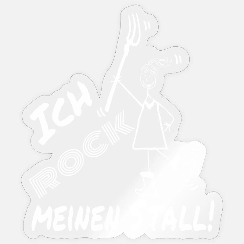 Frau Mistgabel Stall witzig Sticker Größe S (10 x 10 cm)