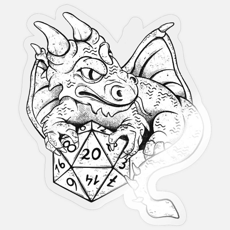 RPG Dragon Terninger Gaming Rollespiller Sticker