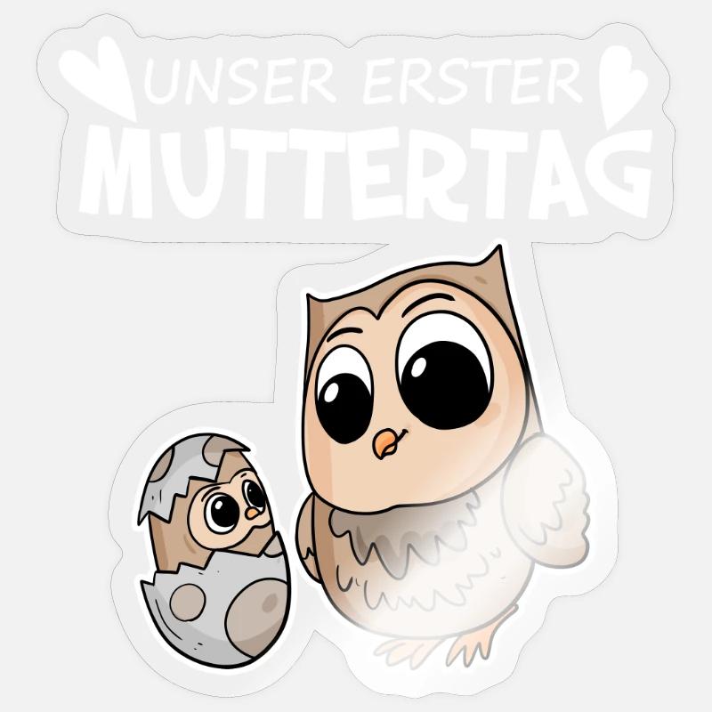 Muttertag Geschenk - Unser erster Muttertag - Sticker Größe S (10 x 10 cm) - Transparent glänzend