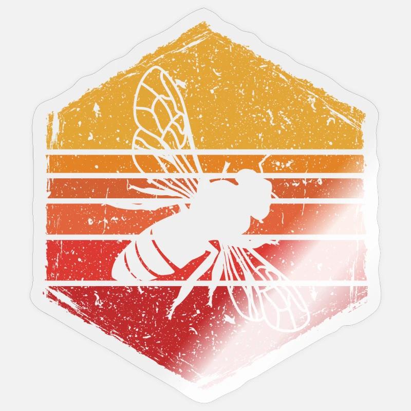 Beekeepers Bees Retro - Sticker size S (10 x 10 cm) - transparent glossy