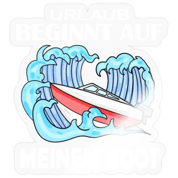 Urlaub Motorboot Kapitän Bootsführerschein - Sticker Größe S (10 x 10 cm) - Transparent glänzend - Vorne