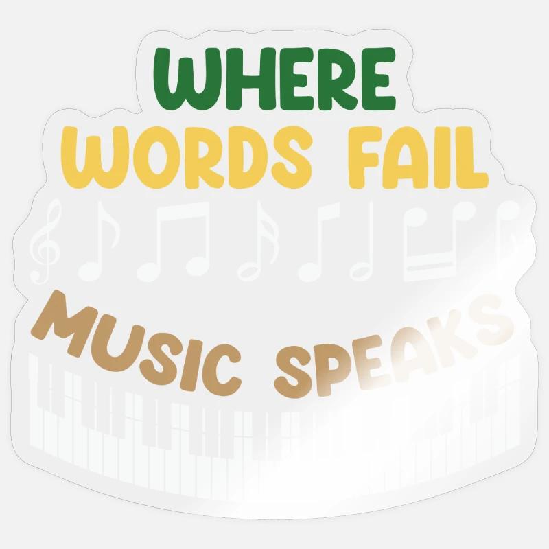 Conception musicale avec des messages de motivation Sticker taille S (10 x 10 cm)