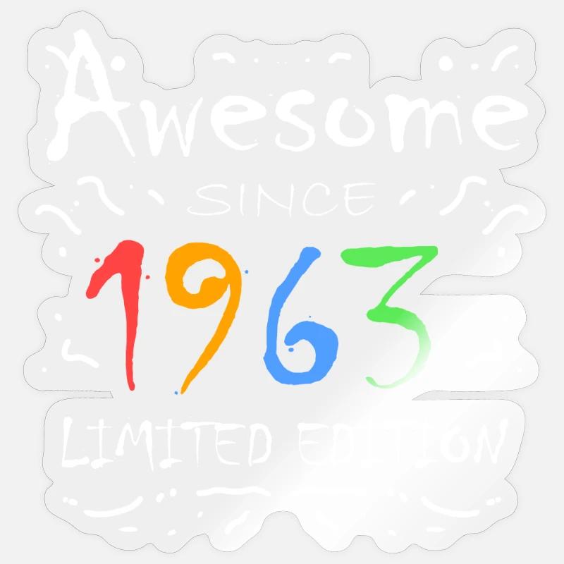 1963 - Sticker taille S (10 x 10 cm) - brillant transparent