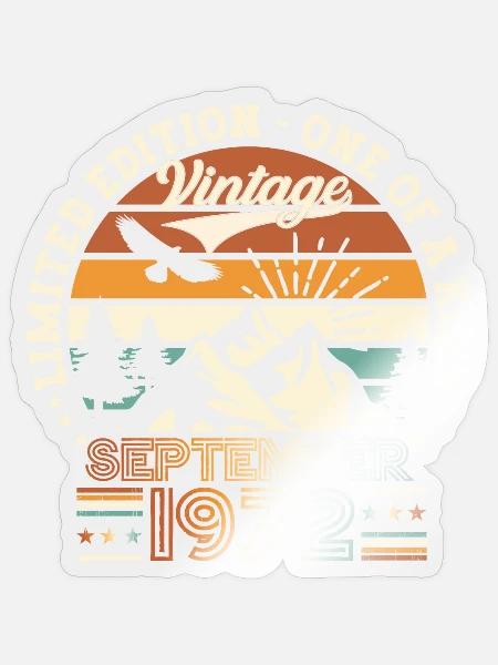 September Jahrgang 1972 50. Geburtstag Geschenk - Sticker Größe S (10 x 10 cm) - Transparent glänzend