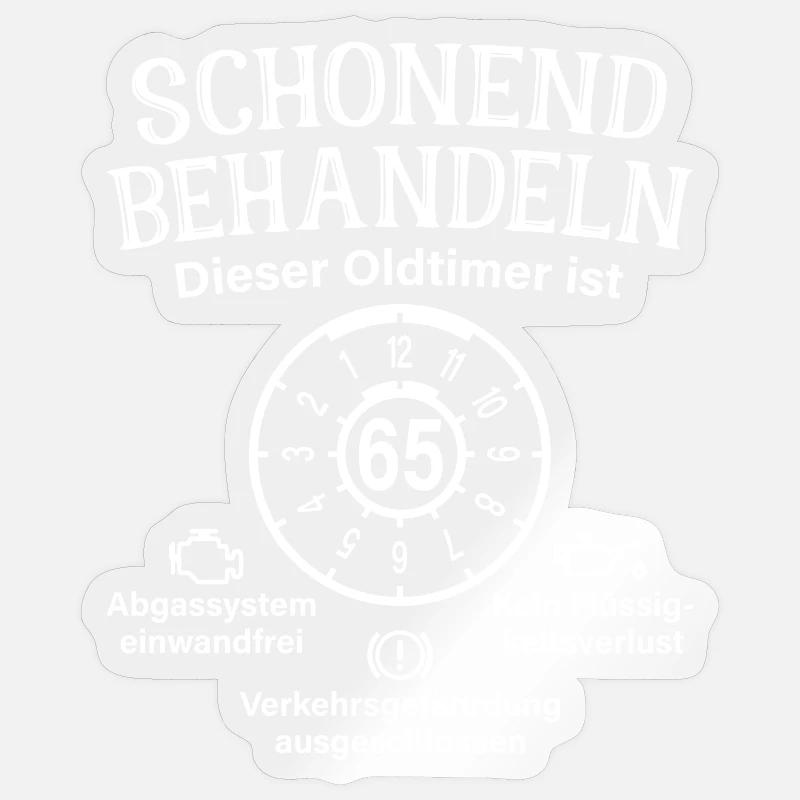 65. Geburtstag Schonend Behandeln Oldtimer Ist 65 - Sticker Größe S (10 x 10 cm) - Transparent glänzend