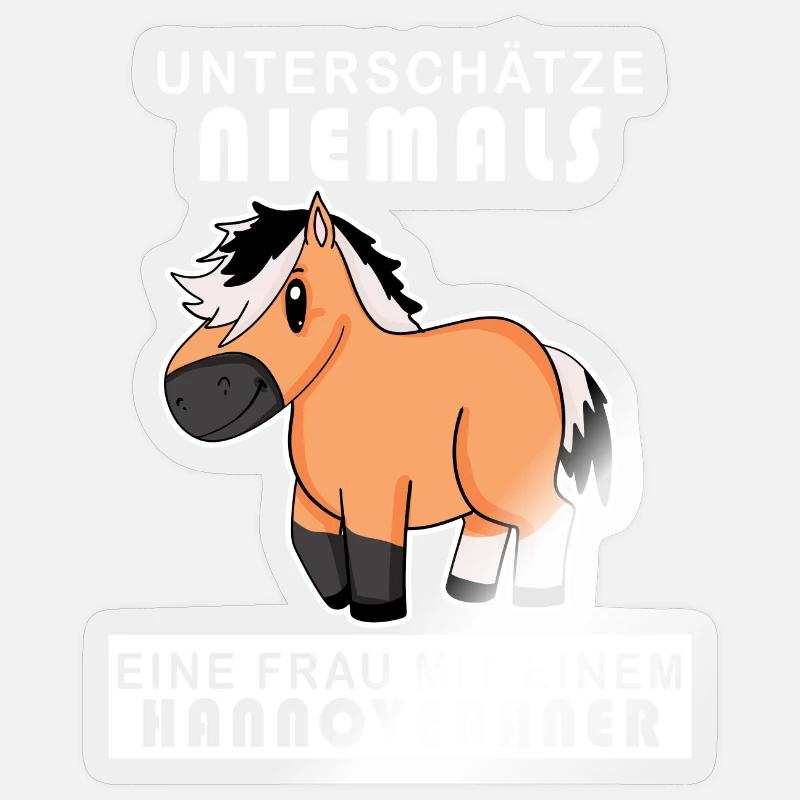 Hannoveraner Pferd Hauspferd - Sticker Größe S (10 x 10 cm) - Transparent glänzend