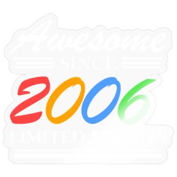 2006 geboren - Sticker Größe S (10 x 10 cm) - Transparent glänzend - Vorne