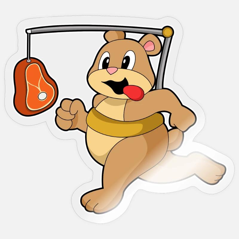 Bär Fleisch - Sticker Größe S (10 x 10 cm) - Transparent glänzend