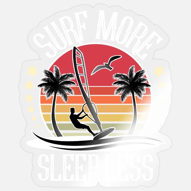 Windsurfing Windsurfer Windsurf - Sticker size S (10 x 10 cm) - transparent glossy