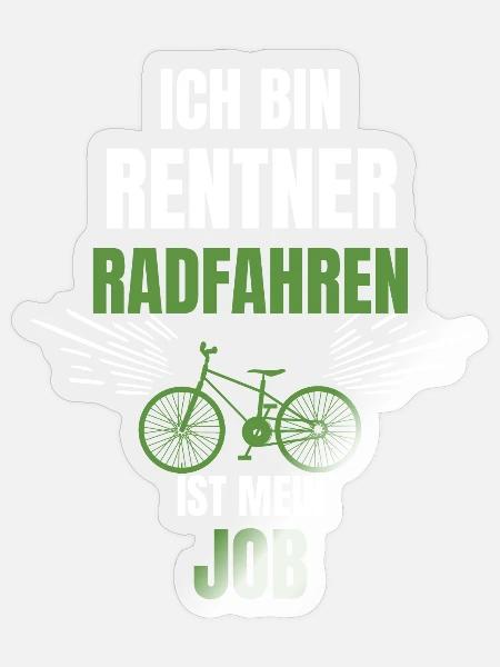 Radfahrer Fahrrad Rentner Ruhestand - Sticker Größe S (10 x 10 cm) - Transparent glänzend