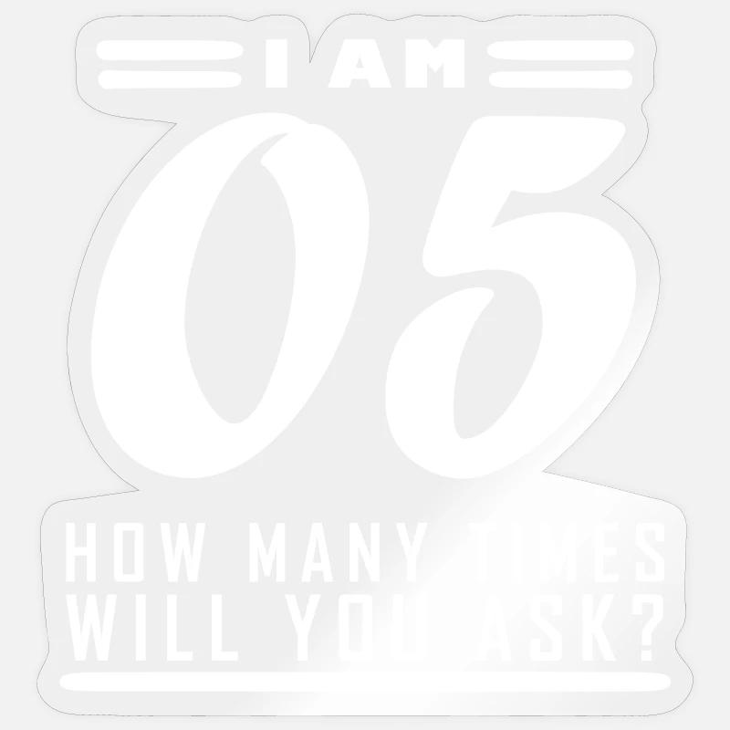 Ich bin 5 - 5 Geburtstag Geschenk - Sticker Größe S (10 x 10 cm) - Transparent glänzend