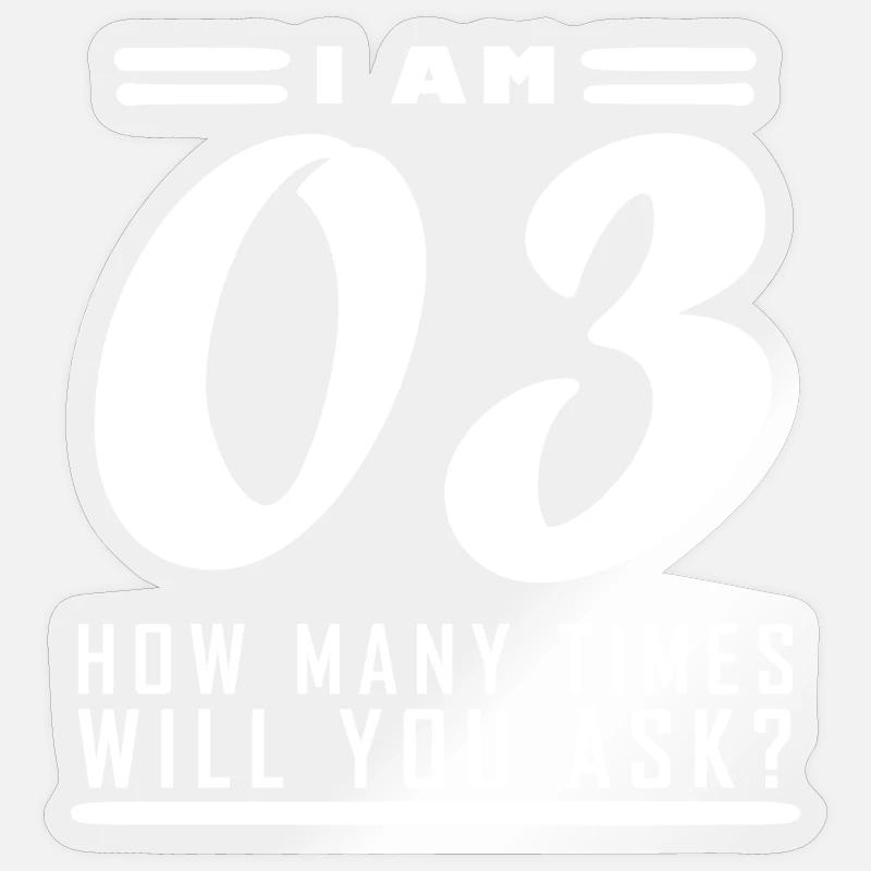 Ich bin 3 – 3. Geburtstag Geschenk - Sticker Größe S (10 x 10 cm) - Transparent glänzend