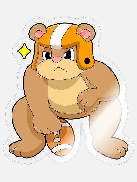 Bär American Football Sport - Sticker Größe S (10 x 10 cm) - Transparent glänzend