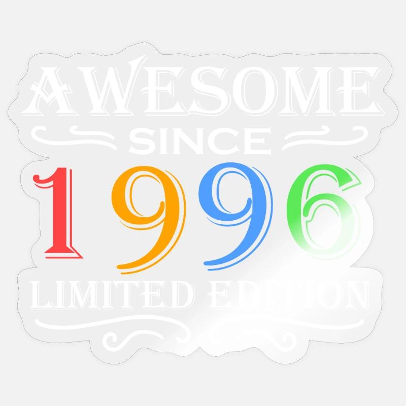 1996 - Born 1996 - Sticker size S (10 x 10 cm) - transparent glossy