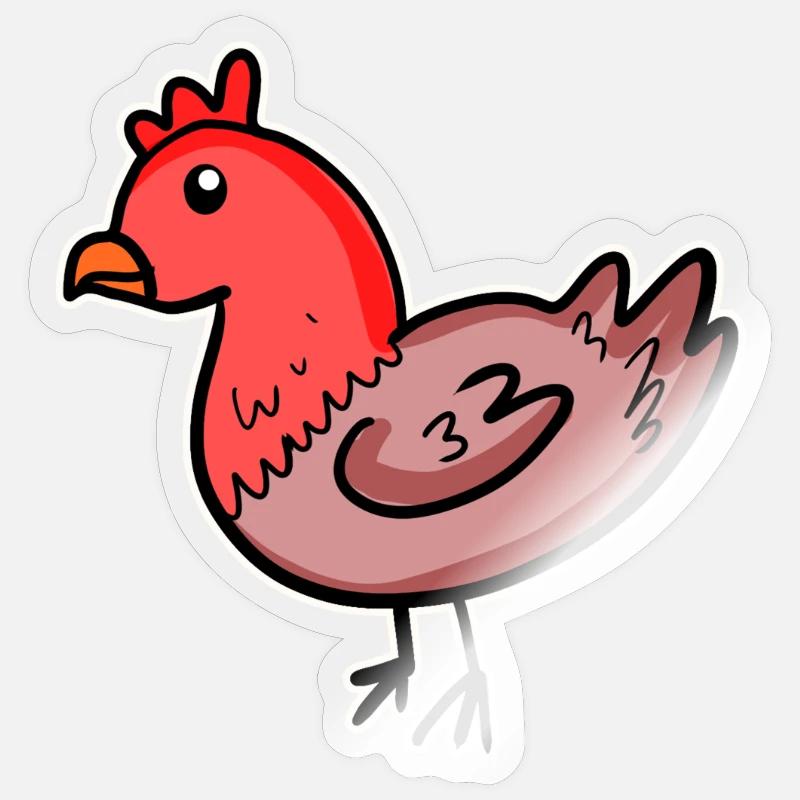 Chicken Comic - Sticker size S (10 x 10 cm) - transparent glossy