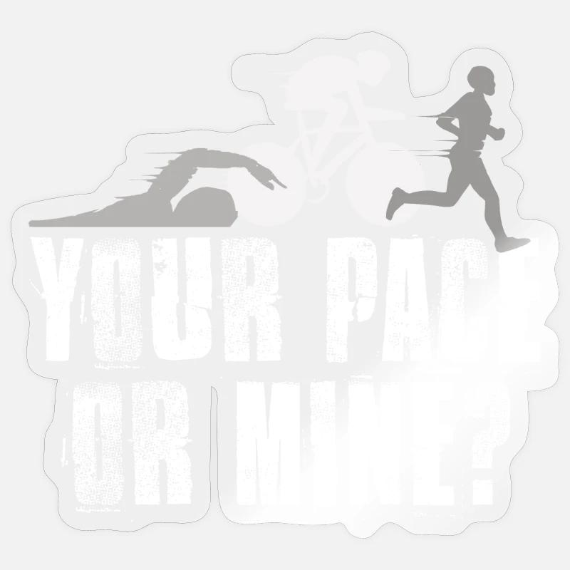 Dein Tempo Oder Meins Triathlon Sticker Größe S (10 x 10 cm)