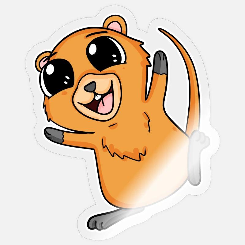 Quokka - Sticker taille S (10 x 10 cm) - brillant transparent