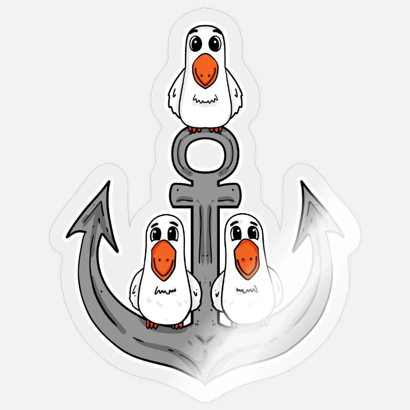 Möwen Möwe Anker - Sticker Größe S (10 x 10 cm) - Transparent glänzend