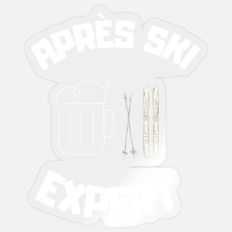 Expert après-ski - Sticker taille S (10 x 10 cm) - brillant transparent