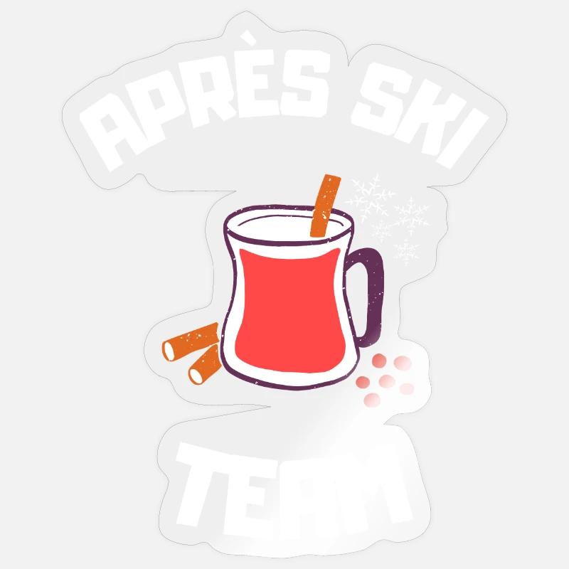Équipe après-ski - Sticker taille S (10 x 10 cm) - brillant transparent