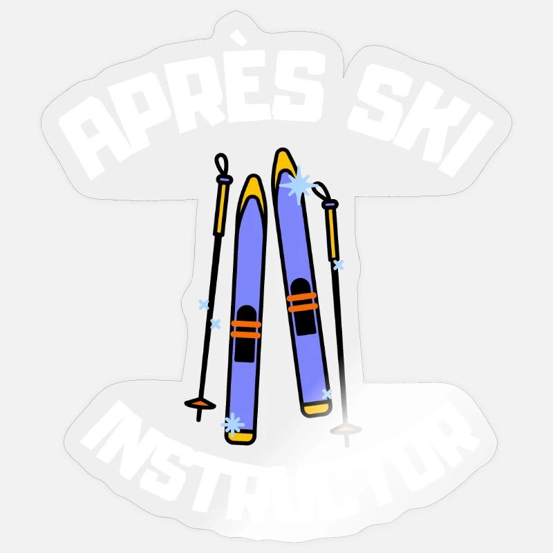 Après Ski Instructor - Sticker Größe S (10 x 10 cm) - Transparent glänzend