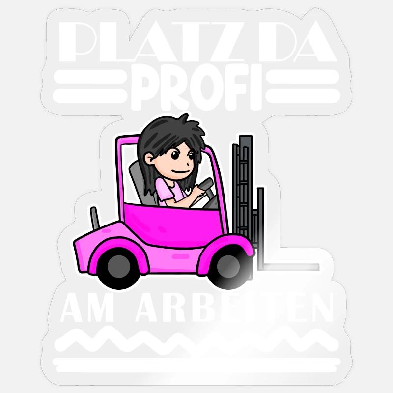 Staplerfahrerin Gabelstapler Lager Logistik Damen - Sticker Größe S (10 x 10 cm) - Transparent glänzend